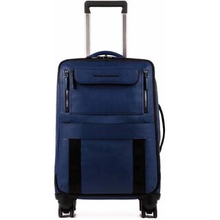 Piquadro SETEBOS 28 л чемодан из натуральной кожи на 4-х колесах синий