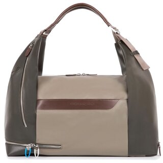 Piquadro COLEOS 33 л городская сумка-рюкзак из текстиля и натуральной кожи бежевая