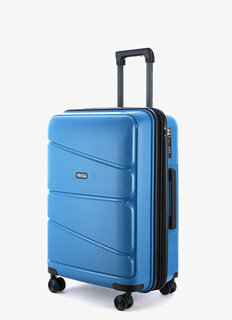Средний чемодан V&V Travel Peace на 85/97 л из полипропилена Синий