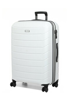 Большой чемодан Snowball 61303 из полипропилена на 107/121 л Белый