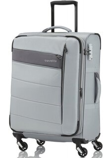 Средний чемодан на 4-х колесах 67/77 л Travelite Kite, серый