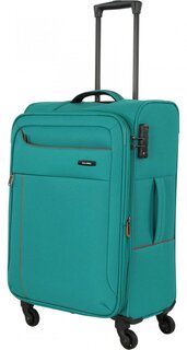 Большой чемодан на 4-х колесах 73/83 л Travelite Solaris, голубой