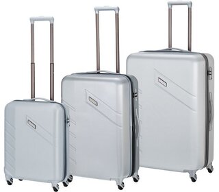 Комплект пластиковых чемоданов Travelite Tourer, серебристый
