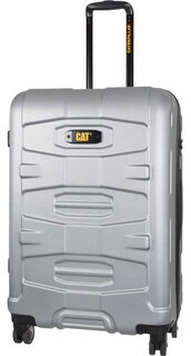 Большой противоударный чемодан 91 л CAT TANK серебристый