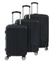 Cavalet Malibu комплект валіз з ABS пластику на 4 колесах чорний