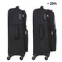 TravelZ Tripple Pocket (M) Black 55/65 л чемодан из полиэстера на 4 колесах черный