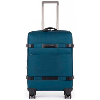 Piquadro Move2 53 л текстильна валіза на 4-х колесах синя
