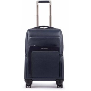 Piquadro FEELS 36 л чемодан из натуральной кожи на 4 колесах синий