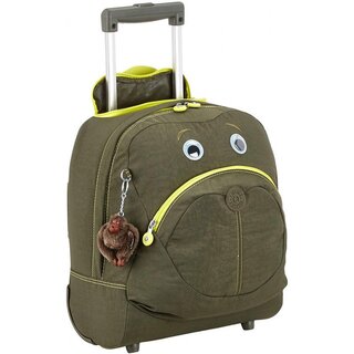 Kipling WHEELY 16,5 л детский чемодан из полиамида на 2 колесах зеленый