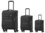 Комплект валіз Travelite Kendo з розширювальної блискавкою з тканини Чорний