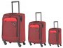 Комплект валіз Travelite Derby з розширювальної блискавкою з тканини червоний