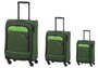 Комплект валіз Travelite Derby з розширювальної блискавкою з тканини зелений