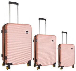 Комплект чемоданов National Geographic Abroad из пластика на 4-х колесах Розовый