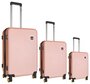 Комплект валіз National Geographic Abroad з пластика на 4-х колесах Рожевий
