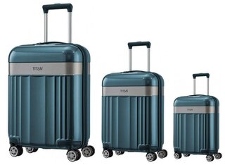 Набір валіз із пластику Titan Spotlight Flash на 4-х колесах Синій