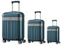 Набор чемоданов из пластика Titan Spotlight Flash на 4-х колесах Синий 