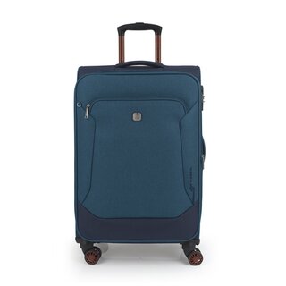 Средний тканевый чемодан Gabol Track с расширительной молнией на 54/67 л весом 2,9 кг Синий