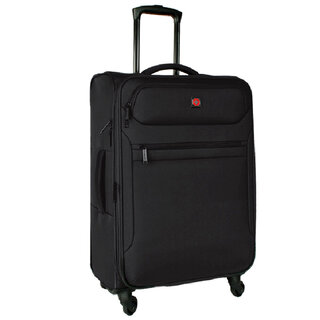 Большой чемодан Swissbrand Hamilton тканевый на 95 л весом 3,7 кг Черный