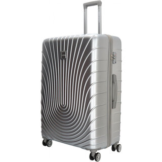Большой чемодан Enrico Benetti Calgary на 129 л весом 3,3 кг из поликарбоната Серебро