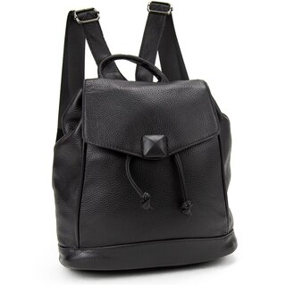 Женский кожаный рюкзак с откидным клапаном Olivia Leather Черный