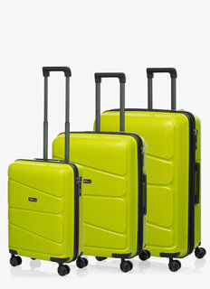 Комплект чемоданов V&V Travel Peace из полипропилена Зеленый