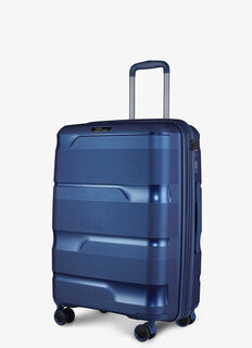 Средний чемодан V&V TRAVEL METALLO на 75/85 л весом 3,1 кг Синий