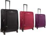 Малый дорожный чемодан 40/48 л. 4-х колесный CARLTON Roma черный; фиолетовый; красный