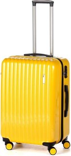 Средний женский пластиковый чемодан на колесах Sumdex La Finch, 65/70 л. желтый