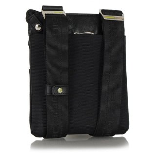 Acciaio Polo 1 л сумка на плече з натуральної шкіри та нейлону чорна