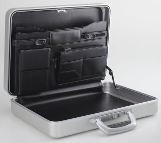 Алюминиевый атташе-кейс 4" Slimline Zero Halliburton, серебряный