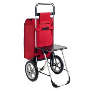 Aurora Relax 65 Red/Grey 65 л сумка-візок з поліэстеру червоно-сіра