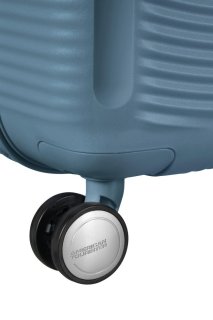 Велика валіза American Tourister Soundbox – 97 / 110 л, 4,2 кг Блакитна