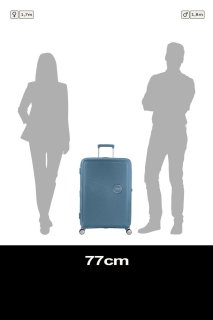 Велика валіза American Tourister Soundbox – 97 / 110 л, 4,2 кг Блакитна