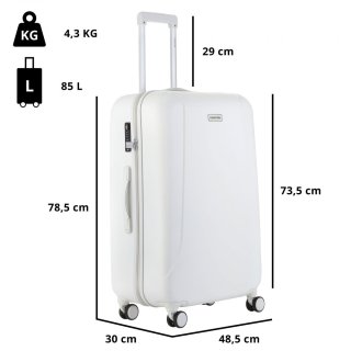 Велика валіза CarryOn Skyhopper на 85 л вагою 4,3 кг Біла