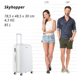 Велика валіза CarryOn Skyhopper на 85 л вагою 4,3 кг Біла