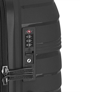 Большой чемодан Gabol Kiba 114/125 л весом 4,5 кг из полипропилена Черный