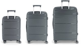 Большой чемодан Gabol Kiba 114/125 л весом 4,5 кг из полипропилена Серый