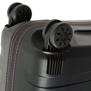 Велика валіза із гнучкого поліпропілену 80 л Roncato Box, чорний з рожевим