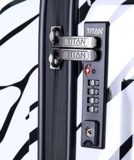 Большой чемодан из поликарбоната 90 л Titan X2, белый с черным