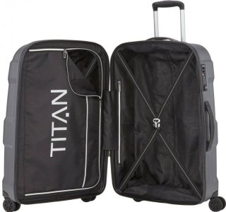 Большой чемодан из поликарбоната 90 л Titan X2 Gun Metal