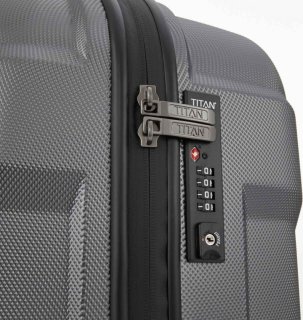 Большой чемодан из поликарбоната 90 л Titan X2 Gun Metal