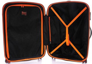 Большой чемодан из поликарбоната 96 л Lojel Nimbus, черный с оранжевым
