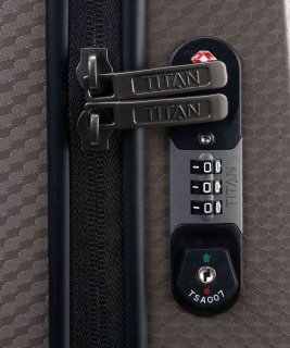 Большой чемодан на 4-х колесах 80 л Titan Xenon Deluxe, серый