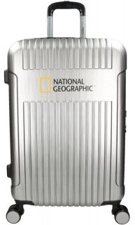 Велика валіза на 4-х колесах 90/100 л National Geographic Transit, срібляста