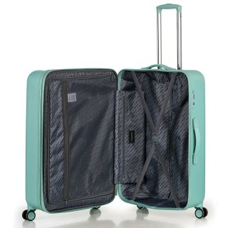 Большой чемодан Swissbrand Berlin на 98/108 л из поликарбоната Бирюзовый