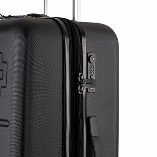 Большой чемодан Swissbrand Berlin на 98/108 л из поликарбоната Черный