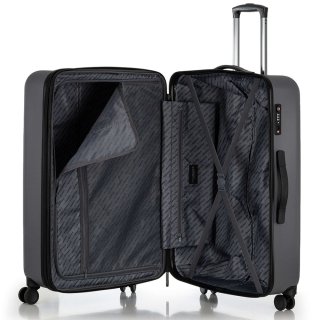 Большой чемодан Swissbrand Berlin на 98/108 л из поликарбоната Серый