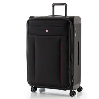 Большой чемодан Swissbrand Perth на 95/105 л из ткани/пластика весом 3,5 кг Черный