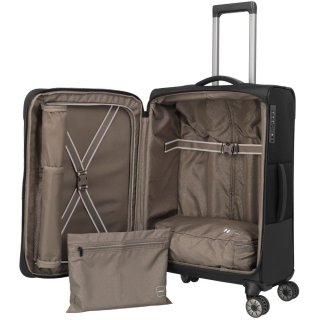 Большой чемодан Travelite Crosslite 5.0 на 88/93 л весом 3,5 кг Черный
