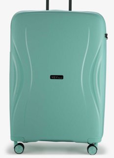 Большой чемодан V&V Travel Flash light 2.0 с расширением на 115/125 л весом 4,3 кг из полипропилена Бирюзовый